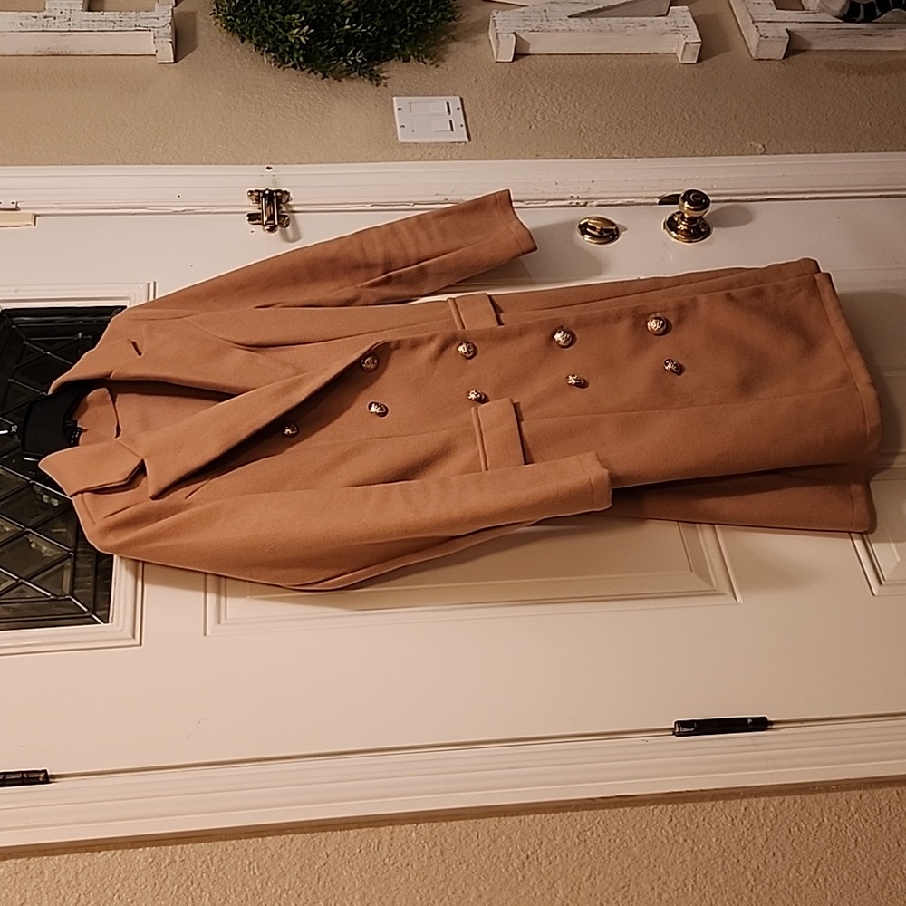 Tan peacoat